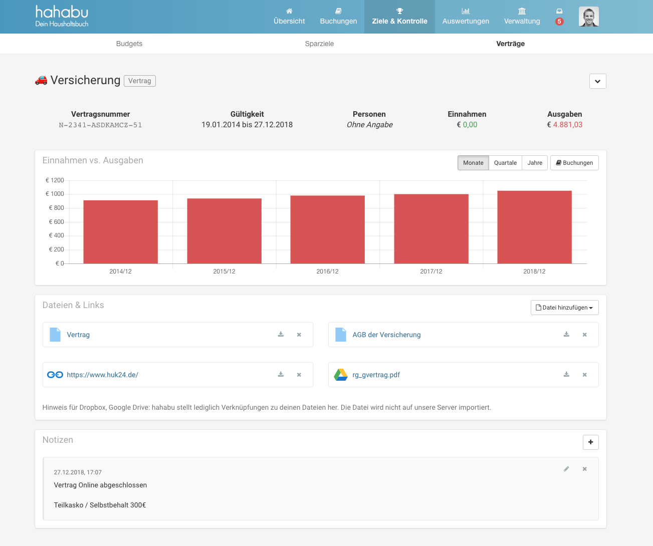 Neu: Vertragsverwaltung