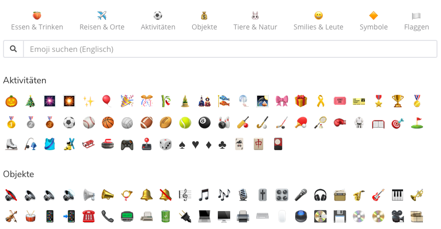 Eigene Symbole / Emojis